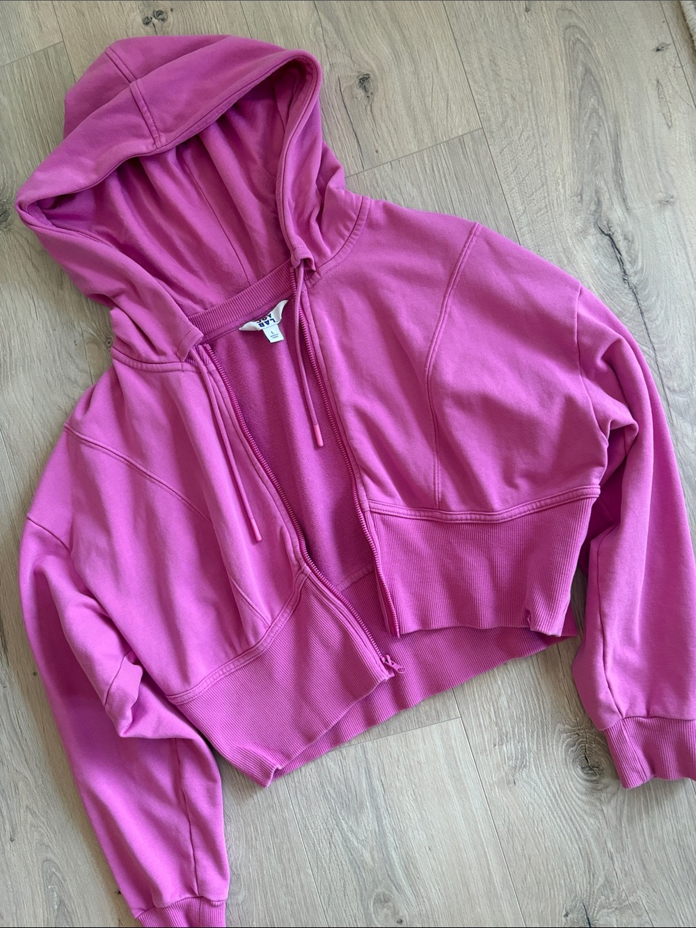 JoyLab Pink Cropped Zip Hoodie